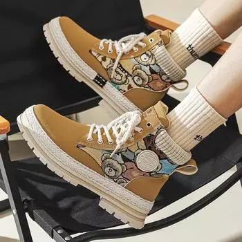 Мужские утепленные высокие ботинки из искусственной кожи большого размера с индивидуальным дизайном, повседневные ботинки Martin 41 чёрный