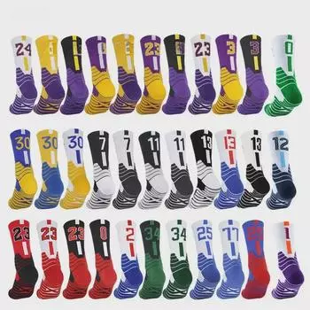 Мужские утолщенные нескользящие баскетбольные носки средней длины - доступны детские размеры Children