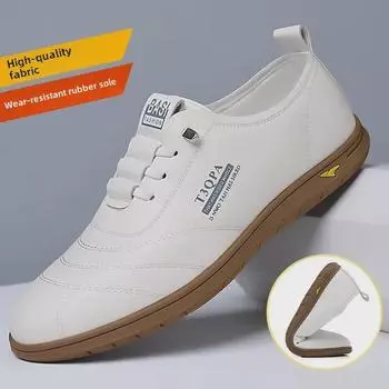 Мужские утолщенные повседневные кожаные мокасины с мягкой подошвой на осень/зиму 44