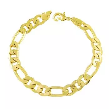 Мужские ювелирные изделия, 24-каратный гальванический золотой браслет, 8 мм, кубинский браслет Ferrero 20cm