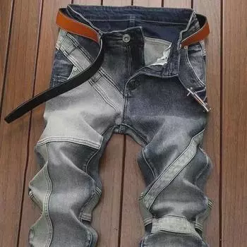 Мужские узкие джинсы в стиле ретро для мотоциклистов — High-End Весна/Осень 2023 34 (155-165 lbs)