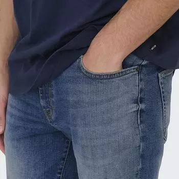 Мужские узкие хлопковые джинсы ONLY AND SONS US 32 / 34 синий