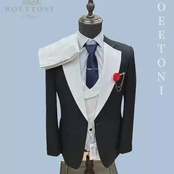 Мужские узкие костюмы в европейском и американском стиле: Модная деловая официальная одежда черного и хаки цвета XL фиолетовый