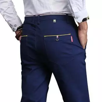 Мужские узкие повседневные брюки из эластичного хлопка 31 кремовый/белый