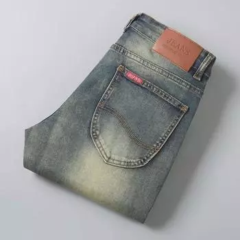 Мужские узкие прямые джинсы в стиле ретро 2024 года — модные, повседневные, универсальные длинные брюки 35 (28 inches)
