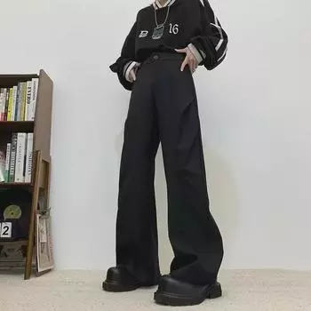 Мужские узкие расклешенные брюки в стиле ретро — повседневный и универсальный стиль высшего качества 2XL чёрный