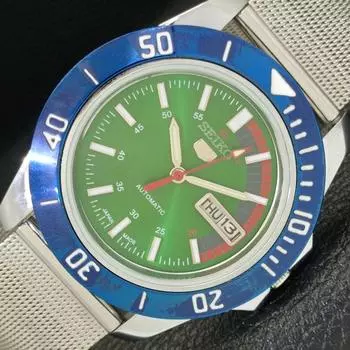 МУЖСКИЕ ВОССТАНОВЛЕННЫЕ SEIKO 5 JAPAN 6309A АВТОМАТИЧЕСКИЕ НАРУЧНЫЕ ЧАСЫ С ЗЕЛЕНЫМ ЦИФЕРБЛАТОМ a426528-2 RL-a426528