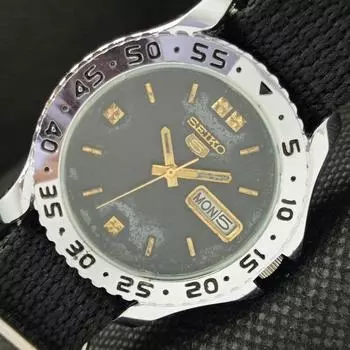 МУЖСКИЕ ВОССТАНОВЛЕННЫЕ SEIKO 5 JAPAN AUTOMATIC 6319A ОРИГИНАЛЬНЫЕ ЧАСЫ С ЦИФЕРБЛАТОМ a425762-2 R1028-a425762
