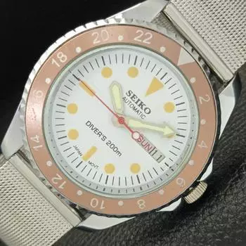 МУЖСКИЕ ВОССТАНОВЛЕННЫЕ SEIKO JAPAN 6349A АВТОМАТИЧЕСКИЕ НАРУЧНЫЕ ЧАСЫ С БЕЛЫМ ЦИФЕРБЛАТОМ a426412-2 RL-a426412