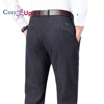 Мужские вельветовые брюки Cosy Up с расширяющейся талией, классические и прямые брюки с плоской передней частью 29 чёрный