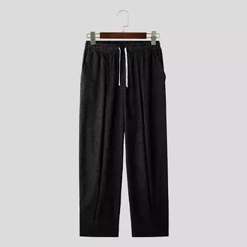 Мужские вельветовые свободные длинные шаровары с эластичной резинкой на талии 5XL