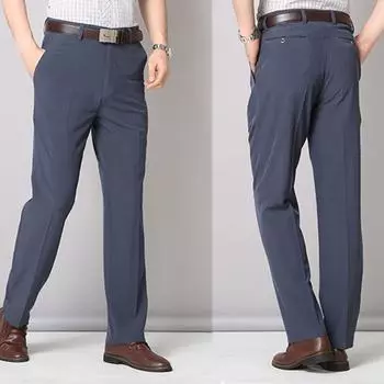 Мужские весенне-летние модные деловые повседневные длинные брюки, мужские эластичные прямые официальные брюки, большие размеры 29-40 29 бежевый
