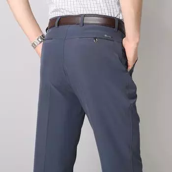 Мужские весенне-летние модные деловые повседневные длинные брюки, мужские эластичные прямые официальные брюки, большие размеры 29-40 39 бежевый