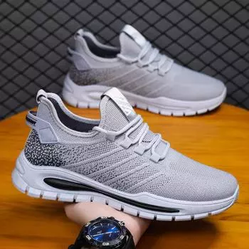 Мужские весенне-летние низкие модные повседневные кроссовки из сетчатой ткани, дышащие, легкие. 39 чёрный