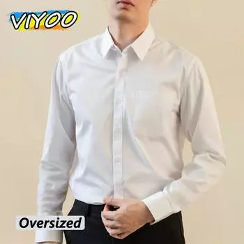 Мужские весенне-летние свободные белые рубашки, топы, блузки, рабочие комбинезоны, официальная офисная одежда, кардиганы, нижние рубашки для мужчин XL белый