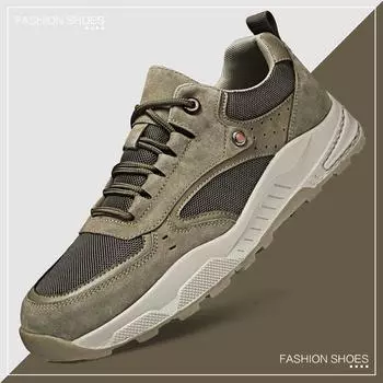 Мужские весенне-осенние кроссовки из натуральной кожи в сетку 39