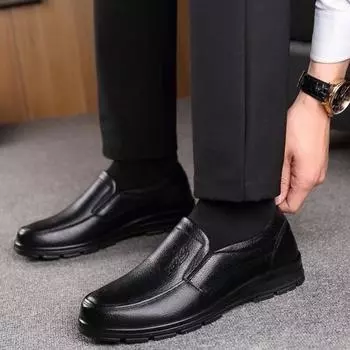 Мужские весенне-осенние нескользящие водонепроницаемые лоферы, обувь для шеф-повара, официальная повседневная обувь 44 чёрный