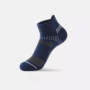 Мужские весенне-осенние носки из хлопка с сеткой, дышащие, влагоотводящие, короткие 1 pair темно-синий