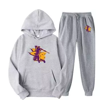 Мужские весенне-осенние новые модные повседневные комплекты с капюшоном из чистого хлопка с длинными рукавами и капюшоном + свободные свитера S