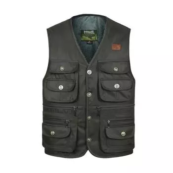 Мужские весенне-осенние жилеты Прямой мужской старый мужской жилет среднего возраста XL