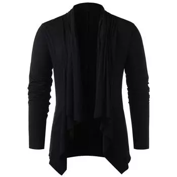 Мужские весенне-зимние винтажные однотонные топы на пуговицах с длинным рукавом и круглым вырезом, блузки, футболка