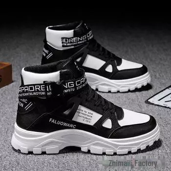 Мужские весенние ботинки Martin — высокие ботинки в британском стиле, модные, универсальные, спортивно-повседневные, в корейском стиле, дышащие рабочие ботинки средней высоты 40