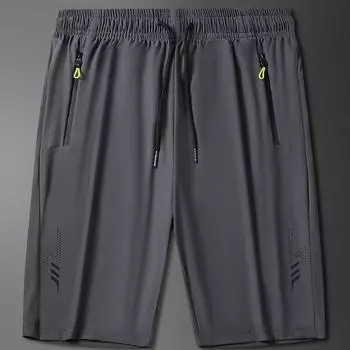 Мужские весенние и летние модели больших размеров, однотонные, с эластичным поясом, свободные брюки Five Minute, повседневные спортивные брюки, дышащие, быстросохнущие шорты 8XL