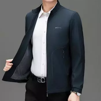 Мужские весенние и осенние лацканы, новые мужские куртки, деловая повседневная однотонная мужская рабочая одежда XXS темно-синий