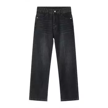 Мужские весенние новые тонкие повседневные джинсовые брюки, свободные прямые брюки в стиле ретро, корейское издание S серый