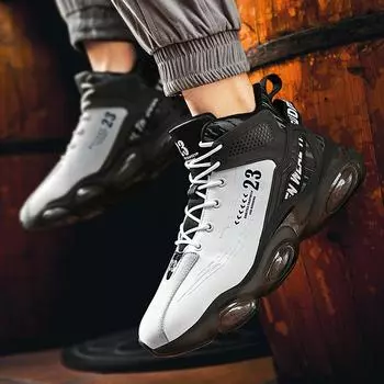 Мужские весенние высококачественные модные туфли с толстым ремешком на подошве для баскетбола, новые дышащие амортизирующие повседневные кроссовки 39