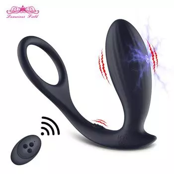 Мужские вибраторы для массажа простаты, беспроводной электроимпульсный анальный вибратор, анальная пробка, кольцо для задержки эякуляции, секс-игрушки для мужчин Prostate Massager-3.5cm