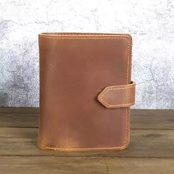 Мужские винтажные кошельки из воловьей кожи Мужской кошелек оранжевый