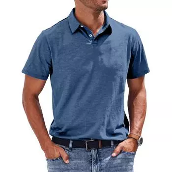 Мужские винтажные рубашки для боулинга на пуговицах с коротким рукавом, летняя пляжная рубашка XXL синий