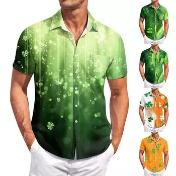 Мужские винтажные рубашки для боулинга на пуговицах с коротким рукавом, летняя пляжная рубашка XXXL жёлтый