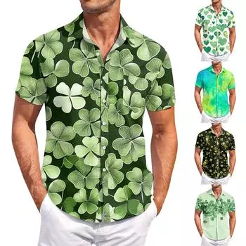 Мужские винтажные рубашки для боулинга на пуговицах с коротким рукавом, летняя пляжная рубашка XXL