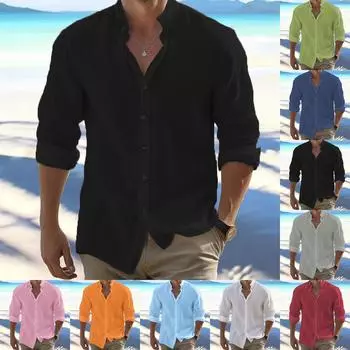 Мужские винтажные рубашки для боулинга на пуговицах с коротким рукавом, летняя пляжная рубашка L чёрный