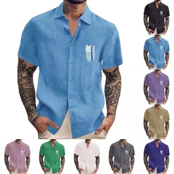 Мужские винтажные рубашки для боулинга на пуговицах с коротким рукавом, летняя пляжная рубашка XXXL
