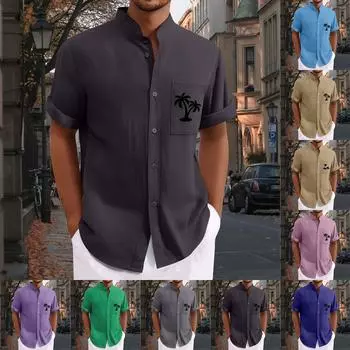 Мужские винтажные рубашки для боулинга на пуговицах с коротким рукавом, летняя пляжная рубашка XXXL