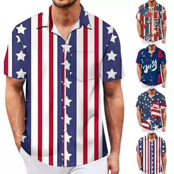 Мужские винтажные рубашки для боулинга на пуговицах с коротким рукавом, летняя пляжная рубашка L красный