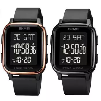 Мужские водонепроницаемые электронные наручные часы с календарем обратного отсчета 5 бар, цифровые часы со светодиодной подсветкой красный