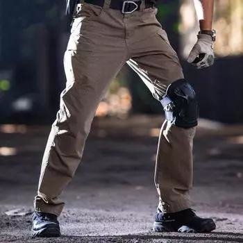 Мужские водонепроницаемые брюки-карго с несколькими карманами для походов на открытом воздухе S хаки