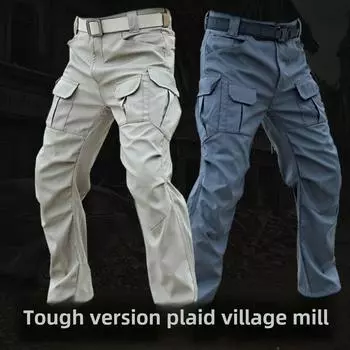 Мужские водонепроницаемые и прочные на разрыв тактические брюки, рабочие брюки, весна-осень M серый