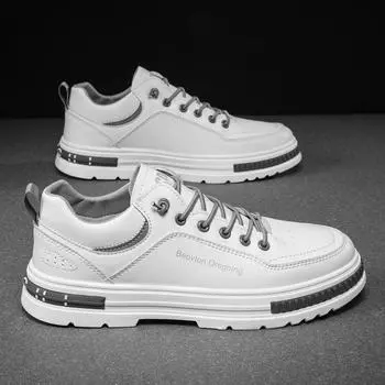 Мужские водонепроницаемые кожаные кроссовки для бега — коллекция весна 2024 г.: Универсальная спортивная и повседневная обувь 43