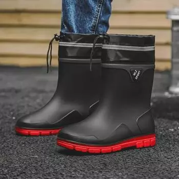 Мужские водонепроницаемые нескользящие наружные корейские модные резиновые сапоги для рыбалки и морских задач 45