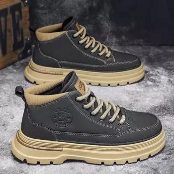 Мужские водонепроницаемые нескользящие рабочие ботинки — защита от падений, прочная обувь в стиле Martin для строительства и отдыха. 39