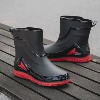 Мужские водонепроницаемые резиновые сапоги в мотоциклетном стиле — стильная, удобная, нескользящая обувь для отдыха на природе 40