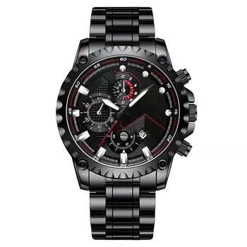 Мужские водонепроницаемые светящиеся часы из нержавеющей стали деловые часы кварцевые наручные часы