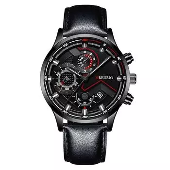 Мужские водонепроницаемые светящиеся наручные часы-будильник для бега One Size чёрный