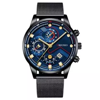 Мужские водонепроницаемые светящиеся наручные часы-будильник для бега One Size чёрный