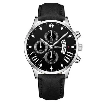 Мужские водонепроницаемые светящиеся наручные часы-будильник для бега One Size серебряный